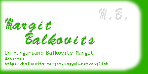 margit balkovits business card